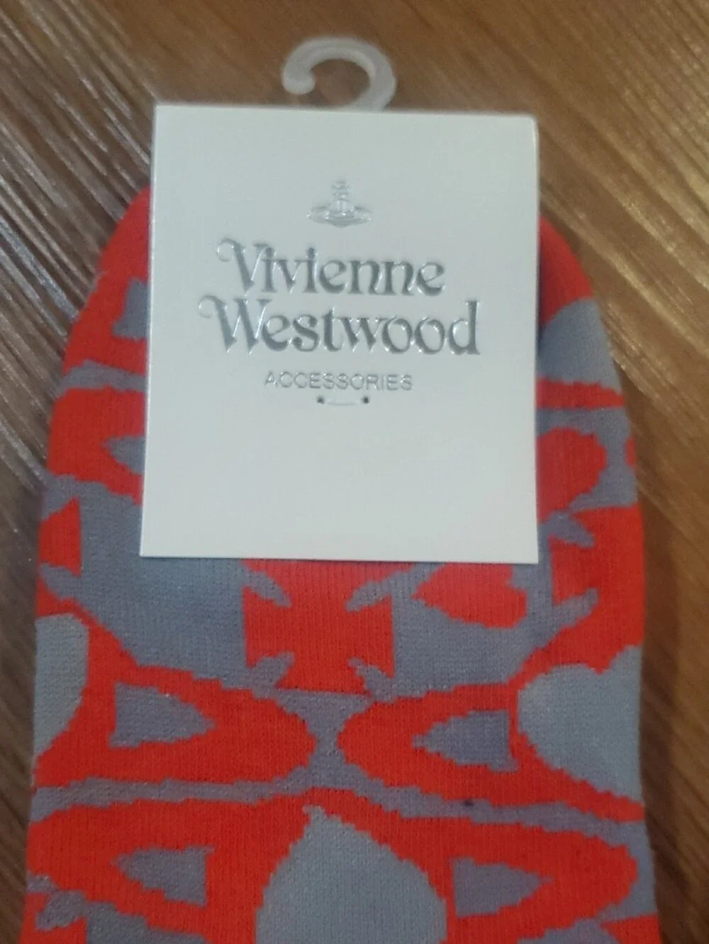 Vivienne Westwood Women’s No-Show Socks — Red, Blue & Yellow Patterned Trio